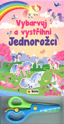 Jednorožci - Vybarvuj a vystřihni (růžové)