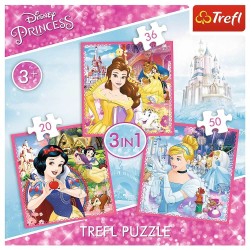 Puzzle 3v1 Disney Princezny