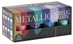 Metalické akrylové barvy 8x30ml