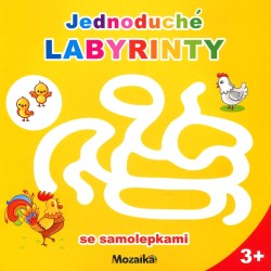 Jednoduché labyrinty se samolepkami - žlutý sešit (4+)