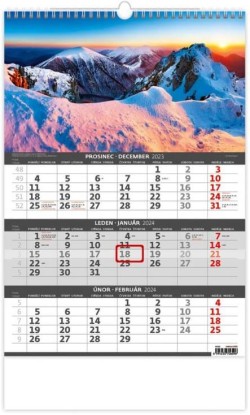 Hory 2024 - 3měsíční nástěnný kalendář