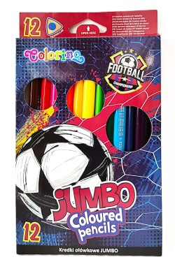 Pastelky trojhranné Jumbo Football 12 ks