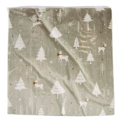 Ubrousky vánoční 33x33 šedé