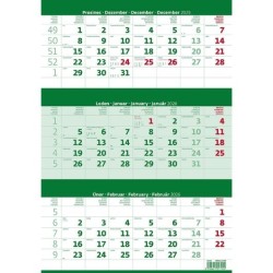 Tříměsíční 2026 nástěnný zelený