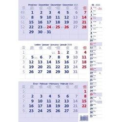 Tříměsíční 2026 nástěnný modrý