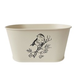 Truhlík kov ptáček krémový 23x13x11