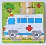 Dřevěné puzzle doprava mix