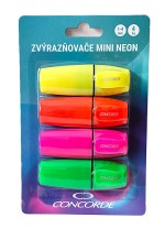 Zvýrazňovače neon mini 4 ks