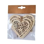 Srdce dřevo 3 ks